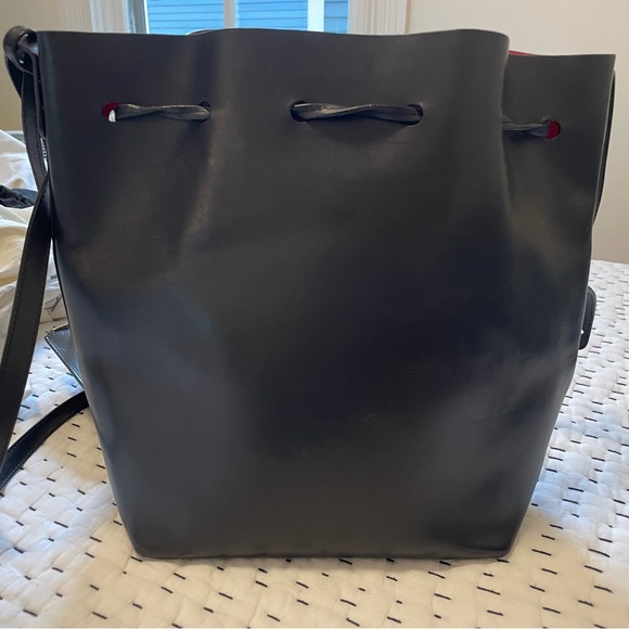 Mansur Gavriel large black bucket bag with red interior. - Picture 6 of 8